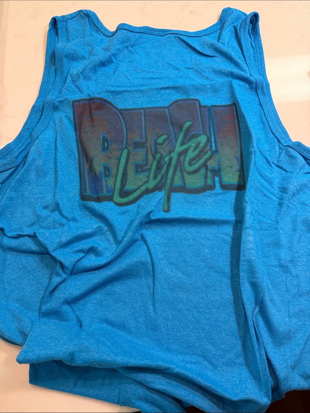 Blue BEACH Life Graphic Tank Top - Men's